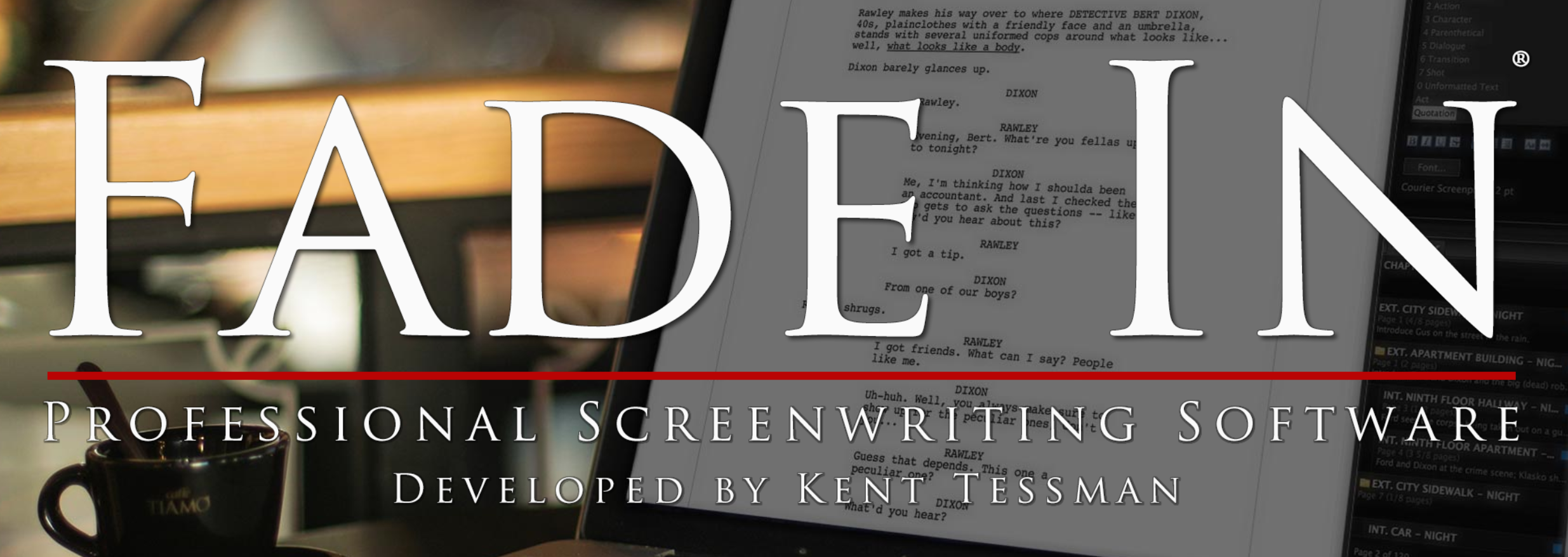 Fade In screenwriting software