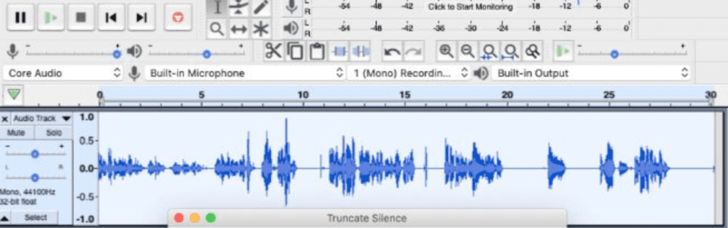 Remove silence in Audacity
