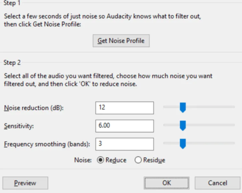 How to remove background noise in Audacity