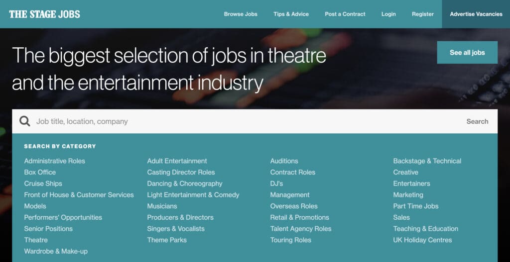 Best Websites For Actors - The Stage Jobs