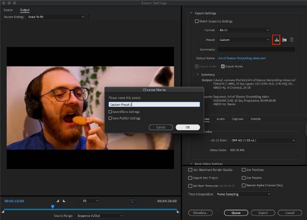 How to create custom export presets in Adobe Premiere Pro