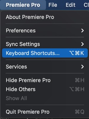 How to create a keyboard shortcut in Premiere Pro