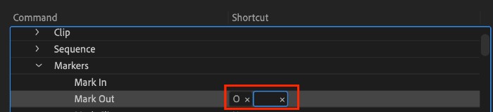 Assign another key for the command shortcut