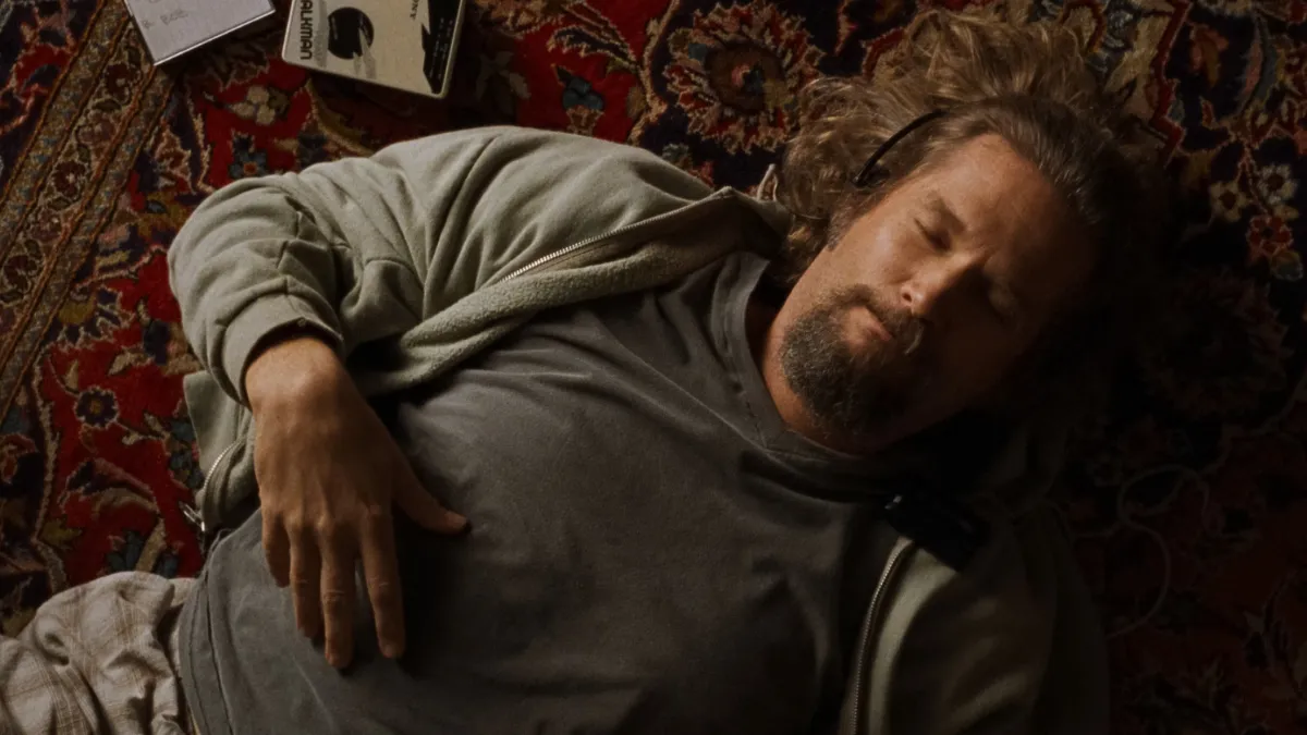 Memorable movie characters: Jeff Bridges as The Dude lies on his rug in The Big Lebowski