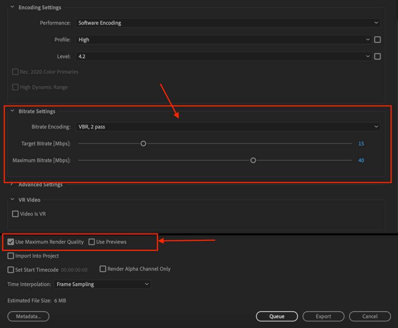 Best Export Setting for Premiere Pro for YouTube: Bitrate Settings