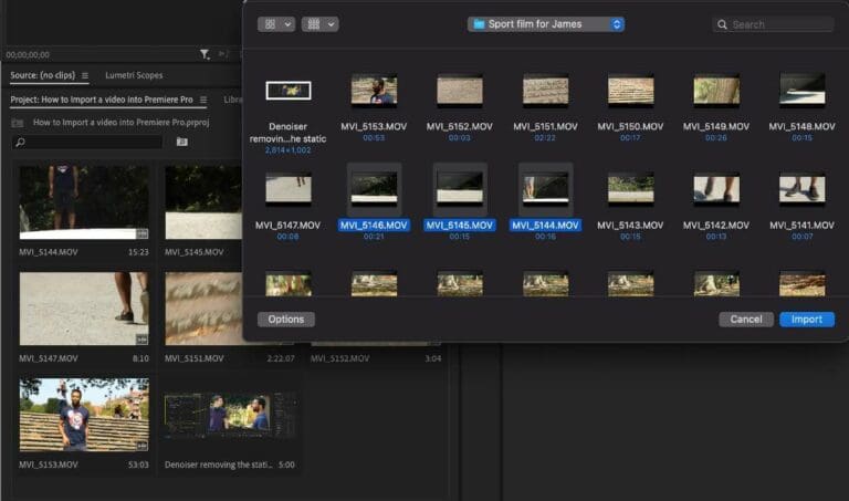 How to import footage into Premiere Pro