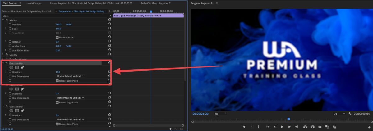 Premiere Pro Gaussian Blur