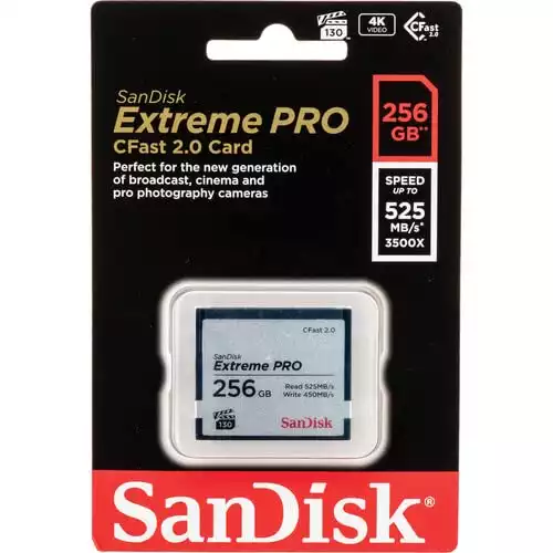 SanDisk 71931 256GB Extreme PRO CFast 2.0 Memory Card (ARRI, Canon, and BlackMagic)