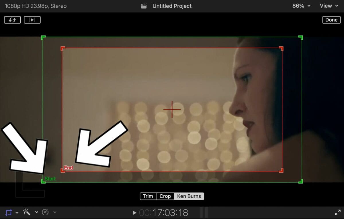 How To Use The Ken Burns Effect in Final Cut Pro - Step 3