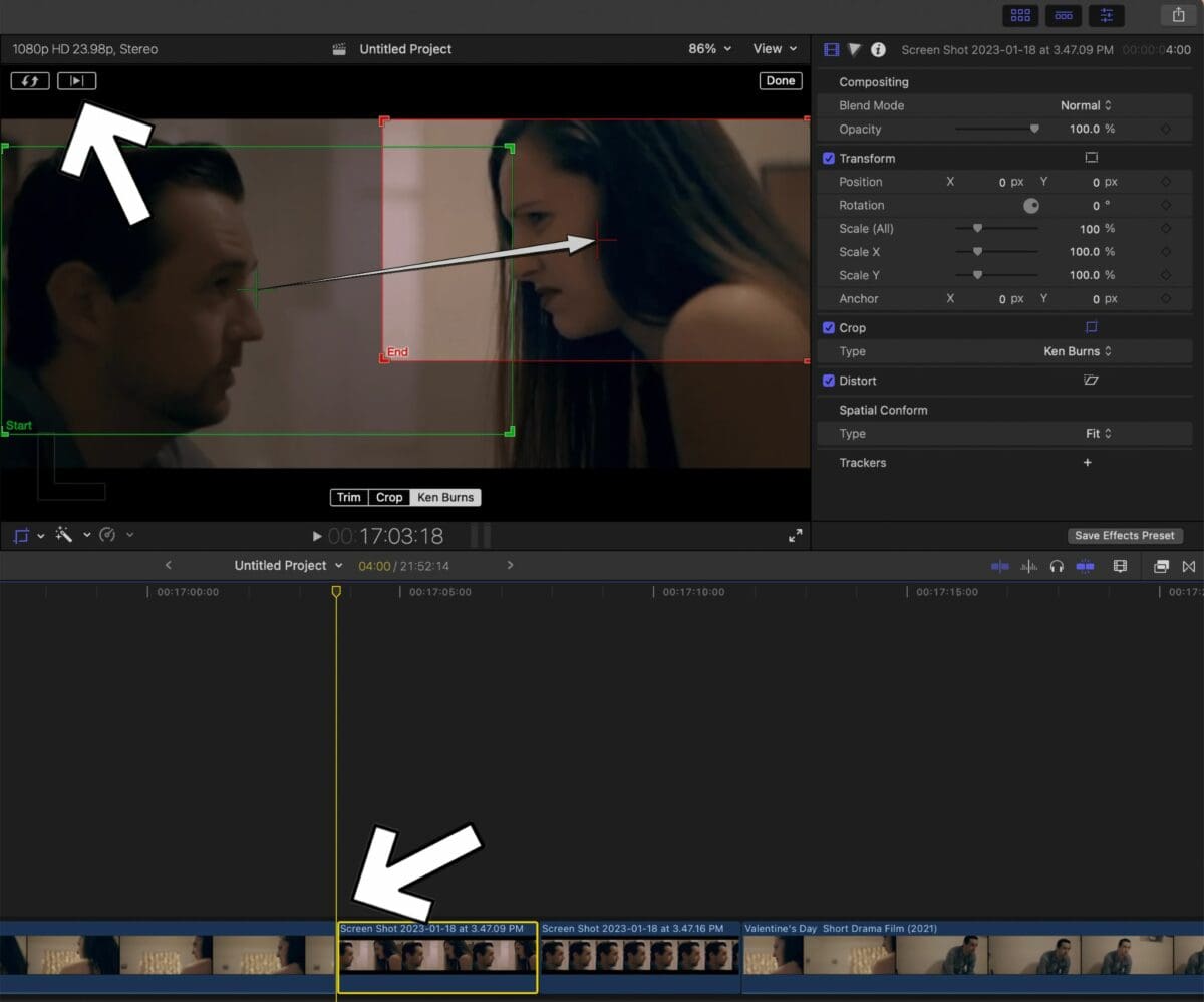 How To Use The Ken Burns Effect in Final Cut Pro - Step 8