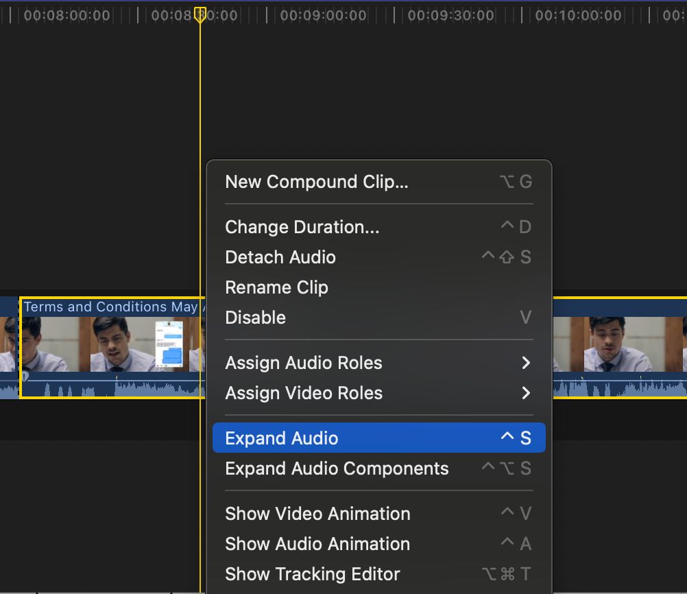 How To Fade Out Audio In Final Cut Pro - Expand Audio