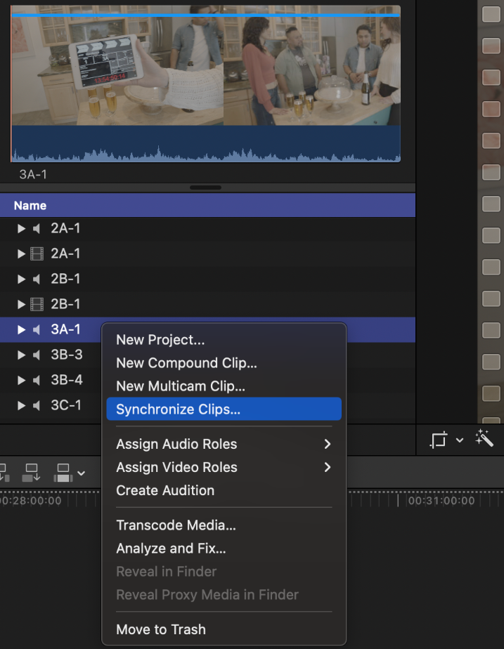 How To Sync Audio in Final Cut Pro - Synchronize Clips