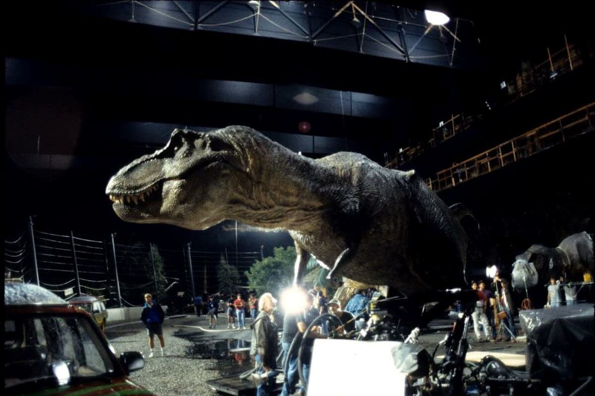 Where Was Jurassic Park Filmed - BTS with T-Rex