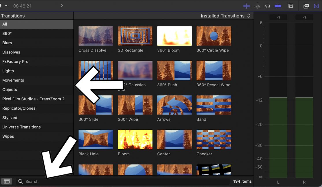 Add Transitions in Final Cut Pro - Step 2