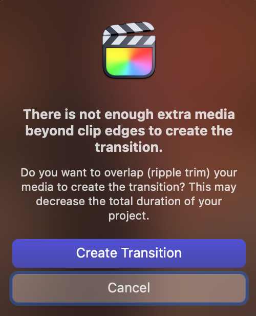 Add Transitions in Final Cut Pro - Step 4