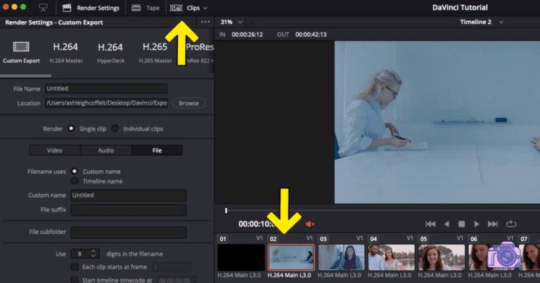 How To Export Individual Clips in DaVinci Resolve