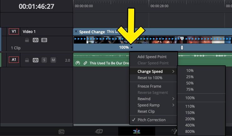 How To Speed Up A Clip In DaVinci Resolve 12