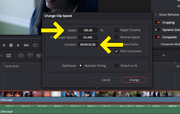 How To Speed Up A Clip In DaVinci Resolve 6