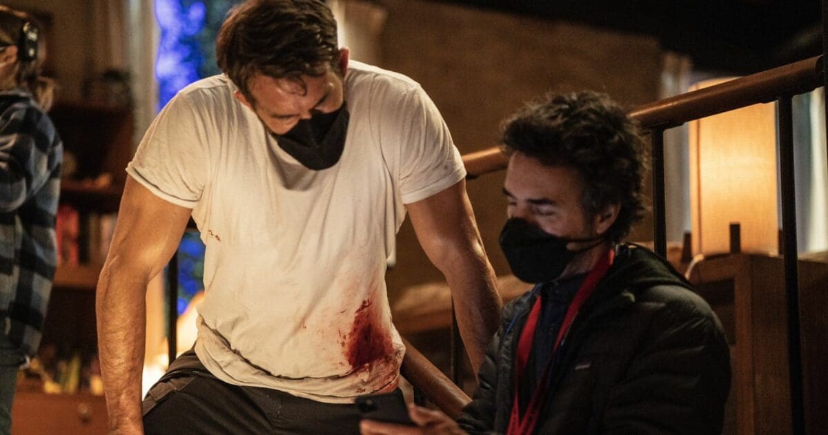 Shawn Levy with Ryan Reynolds During Filming of The Adam Project