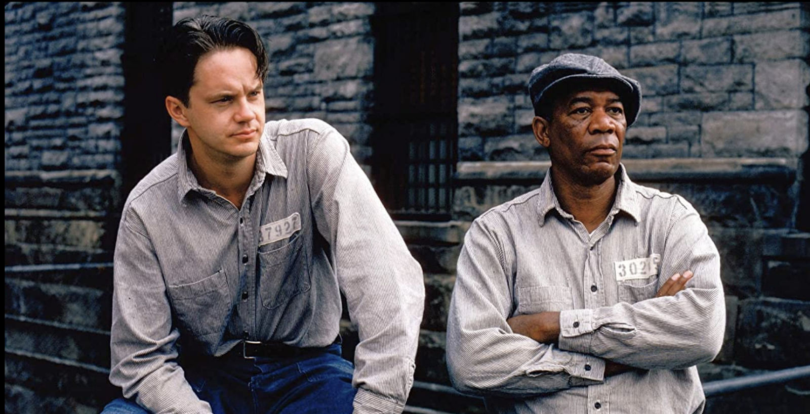 Tim Robbins as Andy Dufresne and Morgan Freeman as Ellis Boyd “Red” Redding at the Shawshank Filming Location in Ohio